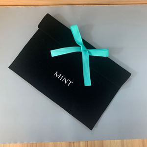 Bolsa de Joyería de Terciopelo Doble Negro de Alta Calidad con Cinta de 2 cm para Collares, Pendientes, Gafas y Pulseras - Product Image 2