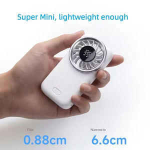 Mini Ventilador Eléctrico de Mano Turbo, Recargable por USB, Portátil, para Exteriores, con Pantalla Digital, Motor sin Escobillas, 199, Plástico, Inglés, Batería - Product Image 3