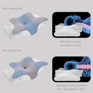 Oreiller cervical, oreillers ergonomiques en mousse à mémoire de forme pour dormir, oreiller de contour orthopédique, oreiller de lit doux et respirant - Product Image 5