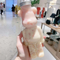 Botellas de Bebidas con Forma de Oso de 500 ml, Diseño Moderno, Tapa de Aluminio, Envase de Plástico PET para Jugo, Agua, Leche, Té, en Existencia