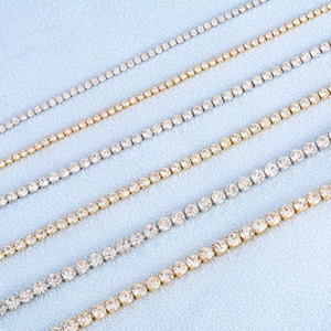 Bracelet Tennis en Zircon Cubique et Strass en Acier Inoxydable pour Femme, Joli Bracelet Jonc en Cristal Plaqué Or 18K, Accessoires de Bijoux - Product Image 4