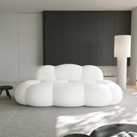Atunus Canapé de Salon Minimaliste Nordique Ensemble Meubles Canapé de Sol Compressé Sous Vide Canapé Nuage en Tissu Bouclé Agneau