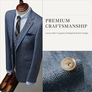 Traje de <span class=keywords><strong>Hombre</strong></span> de Lujo a Medida, Diseño Espigado, Mezcla de Lana, 3 Piezas, Corte Entallado, para <span class=keywords><strong>Boda</strong></span>, Negocios, Novio, Esmoquin Formal, Trajes Hechos a Medida para <span class=keywords><strong>Hombre</strong></span> - Product Image 4