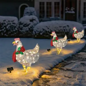 3D print Light-Up Chicken Creativity Christmas Holiday Decoration Animal Garden Yard Art Spring Chicken Ornament Night Light