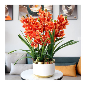 <strong>Artificial</strong> Flower with Vase Flowers <strong>Artificial</strong> Home with <strong>Pots</strong> <strong>Orchid</strong> Flowers <strong>Artificial</strong> - Product Image 3