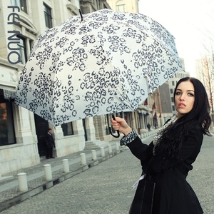 Fantaisie conception en fibre de verre polyester ouvert automatique portatif imperméable femmes léopard imprimé parapluie droit <span class=keywords><strong>anti</strong></span>-<span class=keywords><strong>uv</strong></span> - Product Image 2