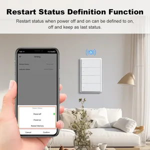 מתג קיר חכם של טויה, תואם WiFi, 1, 2, <span class=keywords><strong>3</strong></span>, 4 כפתורים, דורש חוט אפס, לחיצה פיזית, אפליקציית HomeKit - Product Image 5