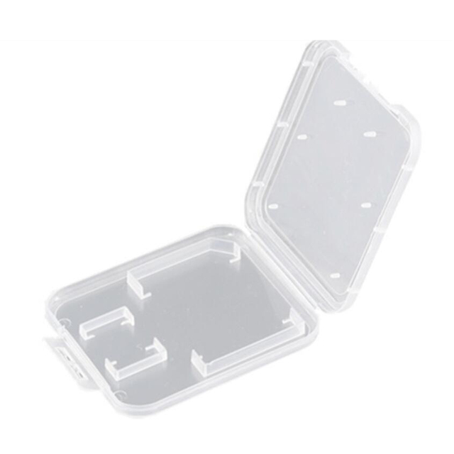 Custom logo Micro TF Sd Card protection Box Single Double CF Card Storage Transparent Plastic Packing case Memory Card pp case