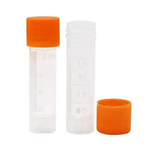 2ml Plastic Graduated Vial perfume Tube with Screw Caps, Test Tubes Small Test Sample Vial Storage Container for Lab