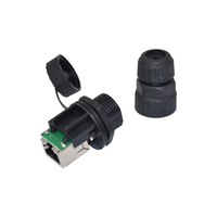 Connecteur mâle M12 à 4 broches vers câble RJ45 M12 Adaptateur à angle droit codé A à 4 broches vers prise femelle RJ45 Connecteur circulaire industriel