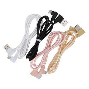 Cargador USB tipo C de 1M y 90 grados, Cable de sincronización de datos de carga rápida para <span class=keywords><strong>Huawei</strong></span>, Xiaomi, Samsung S10 Plus - Product Image 1