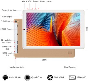 Tablette Tactile 10 Pouces 4G LTE Android 9.0 Certifié par Google GMS Tablette PC 64Go <span class=keywords><strong>4Go</strong></span> de RAM, Bluetooth, GPS, WiFi, Type C - Product Image 6