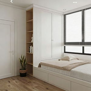 BALOM Customized Tatami <b>Bed</b> with Wardrobe, Large Capacity Storage, Modern Bedroom Furniture, Hotel Apartment Project Ardrobe - Product Image 3