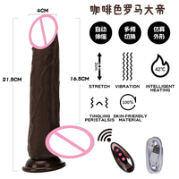 Vibrador de Silicona Caliente, Dildo Telescópico Grande y Realista, Tapón Anal, Estimulador de Vagina y Pene, Juguetes Sexuales para Mujeres