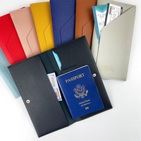 Sac de voyage LOGO en cuir épais, porte-documents multifonctionnel en cuir PU, ensemble de pochettes pour passeport et billets d'avion