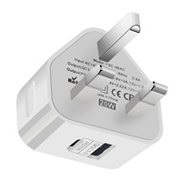 Cargador Rápido Universal Tipo-C de 20W con Protección OTP, OVP y OCP, Compacto y Portátil, para Auriculares, Adaptador de Enchufe UK, Venta al Por Mayor