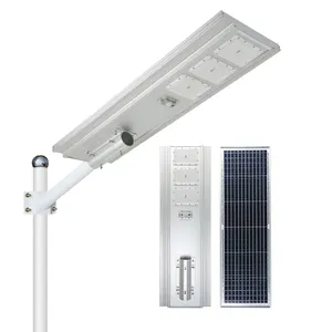 Ahorro de energía Todo en uno Solar LED Farola IP65 Impermeable 50W 100W 150W Cuerpo de aluminio Fuente de alimentación de CC Emisión blanca cálida