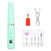 Mini perceuse à ongles USB avec logo personnalisé, 18000 tr/min, avec jeu de forets, écran LCD, rechargeable, sans fil, petite et légère