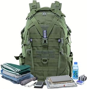 Sac à dos imperméable en polyester Oxford grande capacité 35L pour homme, idéal pour l'école, l'université, le travail, le sport et les voyages - Conception sans fermeture - Product Image 3