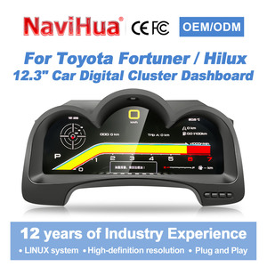 หน้าจอแสดงผล Navihua ขนาด 12.3 นิ้ว สำหรับ Toyota Hilux Fortuner ปี 2005-2015 จอ LCD แดชบอร์ด รองรับ Carplay ชุดหน้าปัดดิจิตอล - Product Image 1