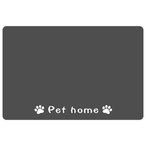 Tapis d'alimentation pour animaux de compagnie, rectangulaire, en polyester, antidérapant, pour chien et chat, facile à nettoyer, design empreinte de patte - Product Image 1