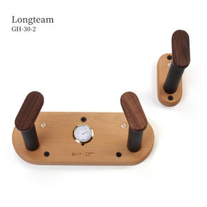 Support <span class=keywords><strong>de</strong></span> guitare électrique en bois <span class=keywords><strong>de</strong></span> hêtre massif <span class=keywords><strong>de</strong></span> Type fendu avec hygromètre Cintre <span class=keywords><strong>de</strong></span> guitare en noyer noir Support <span class=keywords><strong>de</strong></span> support mural pour guitare - Product Image 1