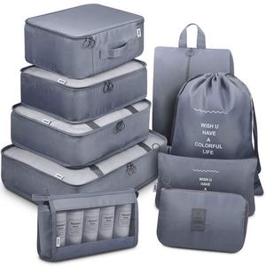 Organizadores de equipaje de muestra gratis, accesorios de viaje para maletas, 9 piezas, bolsas organizadoras de equipaje de viaje para mochila con bolsa para zapatos - Product Image 1