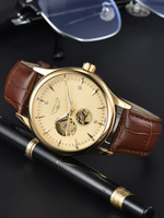 Montre automatique LONGLUX, style élégant, vente en gros, montres mécaniques squelette, cadran romain, étanche, montre homme, cadeau pour homme