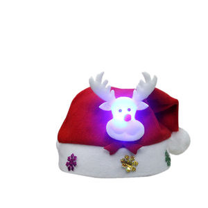 Vente en gros de chapeaux de Noël pour <span class=keywords><strong>enfants</strong></span>, fournitures de décoration pour mariage chapeaux de Noël avec lumières LED - Product Image 2