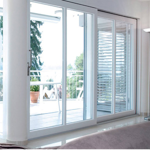 Portes coulissantes en verre PVC pour intérieur de villa moderne, bureau ou maison, <span class=keywords><strong>porte</strong></span> <span class=keywords><strong>coulissante</strong></span> manuelle en UPVC - Product Image 1