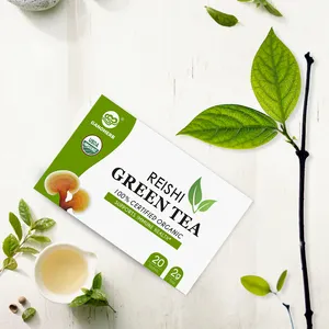 Grosir kelas atas 100% organik jamur Reishi Lingzhi ekstrak kantong teh hijau teh instan