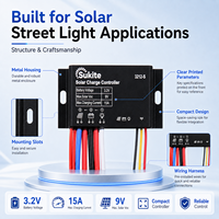 Contrôleur de charge solaire intelligent Sukite PWM Flat 3212 3.2V 20W 15A pour éclairage public à énergie solaire avec capteur