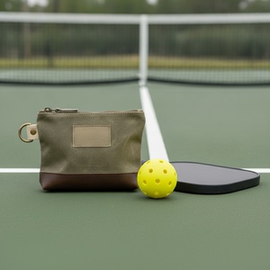 Pochette à rivets en toile de canard cirée pour pickleball 16 oz, personnalisable avec logo, vente en gros, pour balles de tennis - Product Image 3