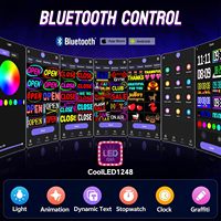Enseigne LED ouverte 1034 x 534 avec contrôle par application Bluetooth pour affichage en magasin, bar ou bureau