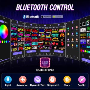 Letrero LED Abierto 1034 x 534 con Control por Aplicación Bluetooth para Tiendas, Bares y Oficinas - Product Image 4