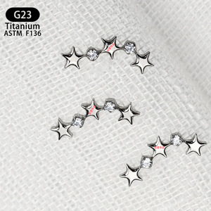 Clous d'oreilles en titane G23 13,2 mm F136 de qualité implantable pour piercing du cartilage - Product Image 3