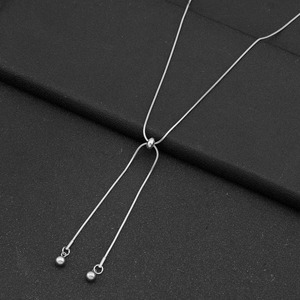 Simple Exquisite Design Tassel Long Adjustable <b>Chain</b> Necklace Titanium Steel Unisex's Collarbone Necklace Fashion Jewelry - Product Image 5