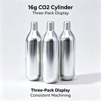 Cartouche de gaz CO2 en acier au carbone fileté de 16 g, basse pression, jetable, pour le gonflage d'urgence des pneus de vélo