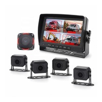 Système AI BSD à quatre caméras, détection d'angle mort, moniteur HD, alarme vocale, haut-parleur, kit de sécurité pour camions et véhicules commerciaux