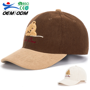 Automne printemps personnalisé à la mode brodé velours côtelé casquette de Baseball garçons filles réglable en plein air Performance sport plage voyage - Product Image 1