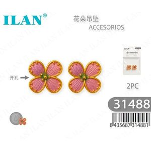 Ciondolo a Fiore Ilan 2 Pezzi Orecchini a Perno Placcati in Oro Rosa Accessori di Moda - Product Image 1