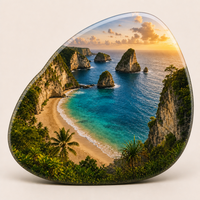Magnete per Frigorifero Panoramico di Nusa Penida Indonesia, Souvenir 3D in MDF Stratificato, Regalo di Viaggio per Rivenditori Turistici