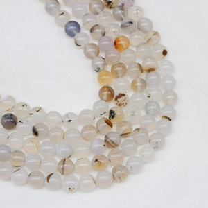 St. Kunkka Black Flower Ocean <b>Stone</b> Beads Round Loose Natural <b>Stone</b> For Bracelet Making - Product Image 1