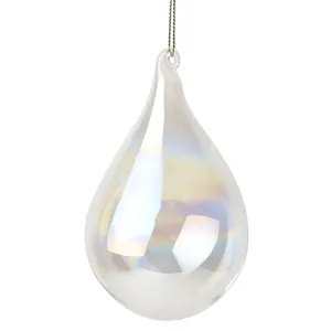 Yüksek kaliteli şeffaf iridescent cam küre noel süs ev dekorasyon için
