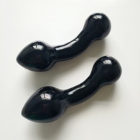Dildo de Cristal de Obsidiana Grande para Masaje Yoni, Tapones Anales de Cristal, Varita