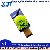 Écran LCD TFT XOT 3,0 pouces 360x640, module IPS RGB SPI UART, circuit intégré de pilote ST7701S, rétroéclairage LED, température de fonctionnement -20~70 pour