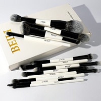Pinceaux de maquillage à double extrémité en vente chaude outils de maquillage professionnels de marque privée logo personnalisé pinceau de fond de teint correcteur pour le visage et les yeux végétalien