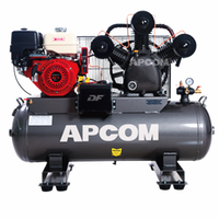 Compresseur d'air APCOM à essence, essence, pétrole, 100L, 200L, 300L, 5,5 ch, 15 ch, 7,5 kW, Compresseur d'air