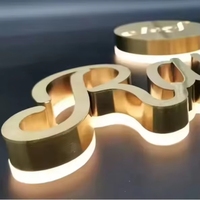 Enseigne en lettres 3D personnalisées, rétroéclairée par LED, pour la décoration de magasins commerciaux, logo en acier inoxydable, enseigne LED