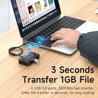 Mindpure - Hub USB 3.0 de 4 Puertos y 5 Gbps con Puerto de Alimentación USB C para MacBook Pro, Air, iPad Pro, Disco Duro Externo HDD de hasta 18 TB